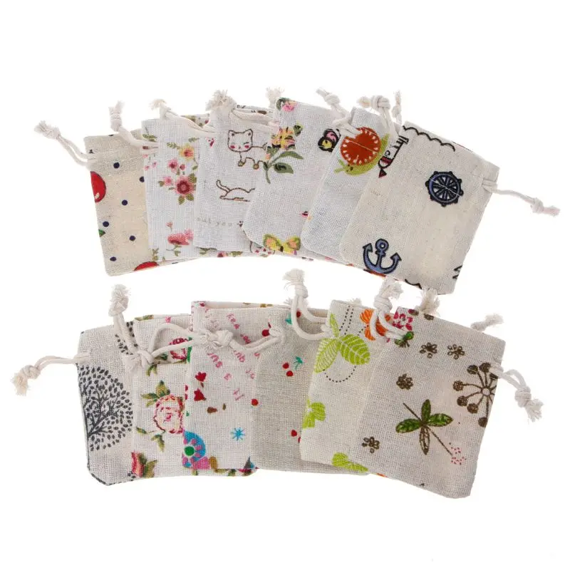 

87HC 1Pc Cotton Line Drawstring Pouches Candy Favor Holder Jewelry Party Gifts Bag