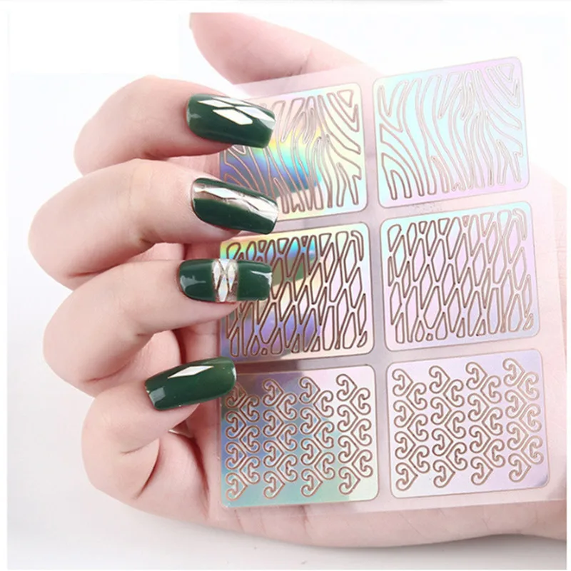 

24 Sheets Nail Vinyls Set Colorful Hollow 3D Adhesive Sticker Manicure Nail Art Decorations