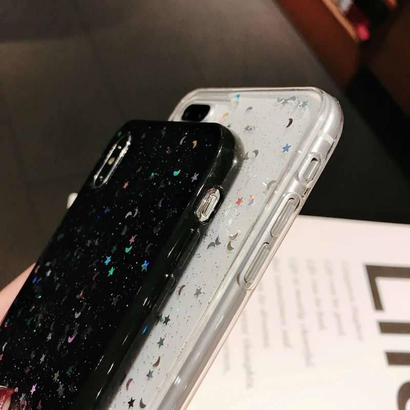 

Gimfun Tin-foil Sequins Glitter Phone Case for iPhone 12 11 Pro Xs Xr Max Clear TPU Silicone Case for IPhone 7 6s 8plus X Cover