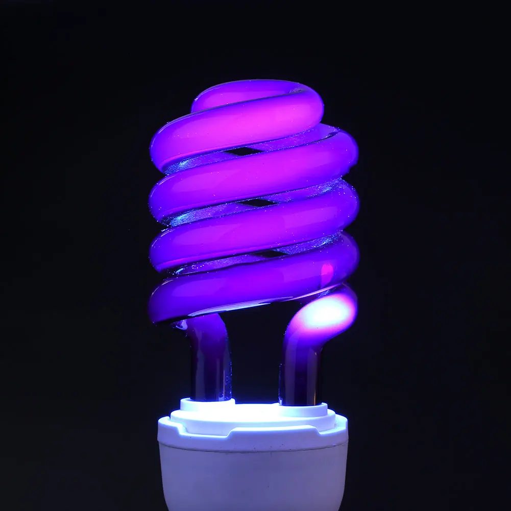 220V E27 15-40W UV светильник лампы УФ ультрафиолетовые люминесцентные светильник лампа Спиральные энергосберегающие черный светильник фиолетовый лампы светильник Инж