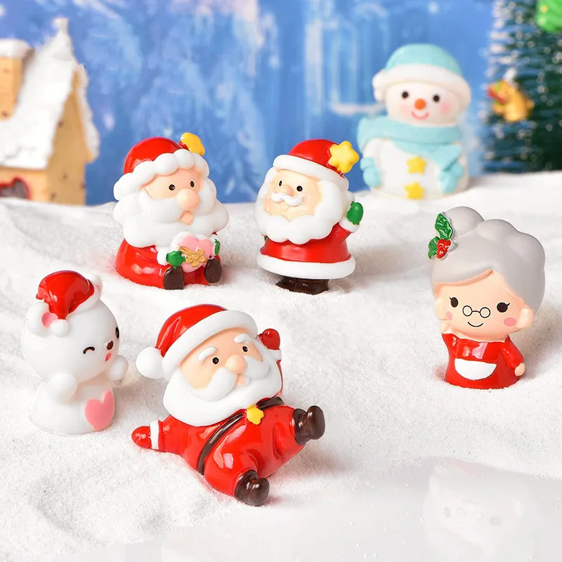 1Pcs Santa Claus Snowman Cute Couple Miniature Christmas Crystal Ball Ornament DIY Garden Bonsai Crafts Decoration | Дом и сад
