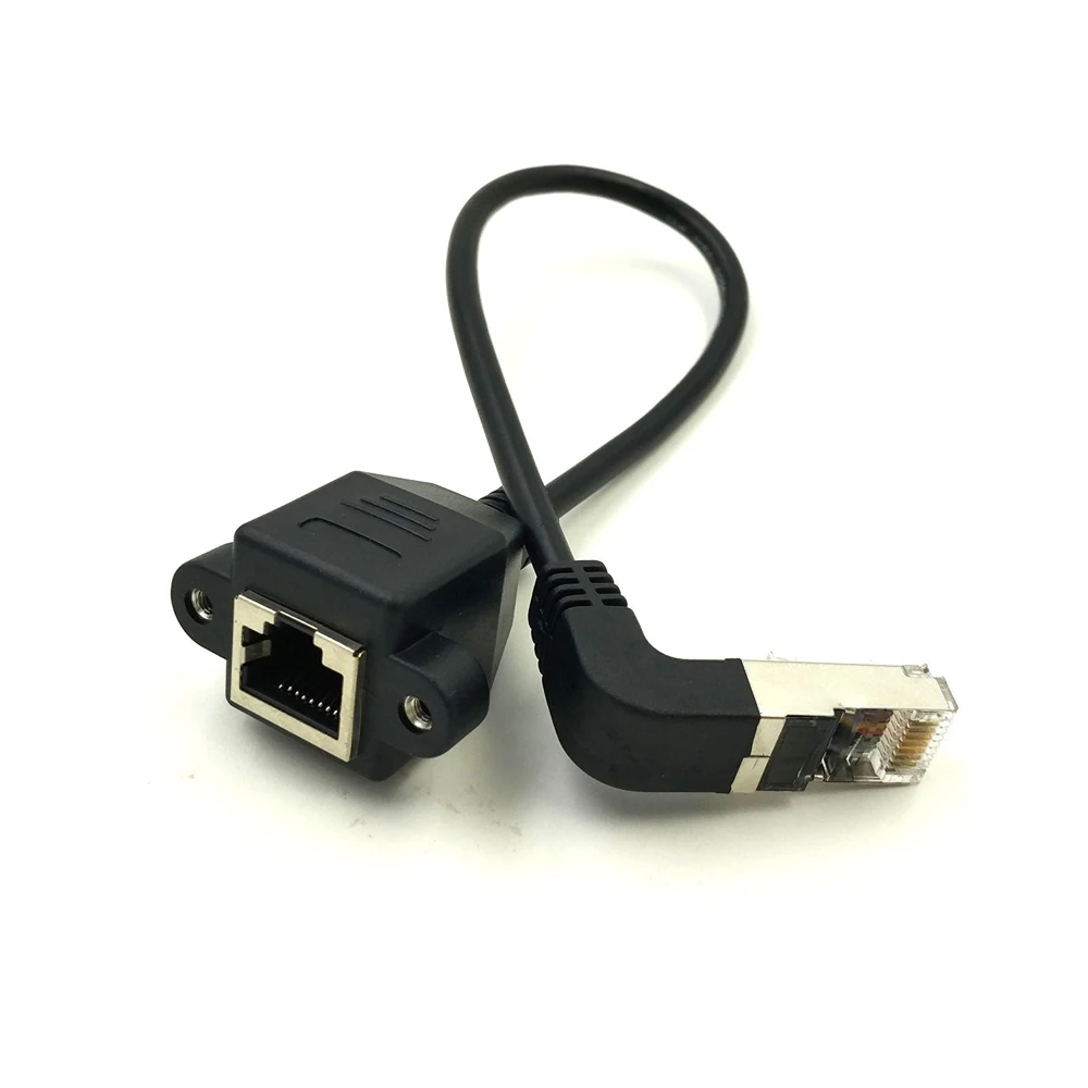 

1FT RJ45 Male to Female Screw panel mount Ethernet LAN Network extension Cable