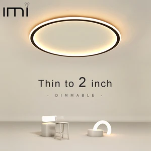 Современный потолочный светодиодный минималистичный приглушаемый светильник, домашняя декоративная лампа для гостиной, кабинета, офиса, светильник с дистанционным управлением, 220 В