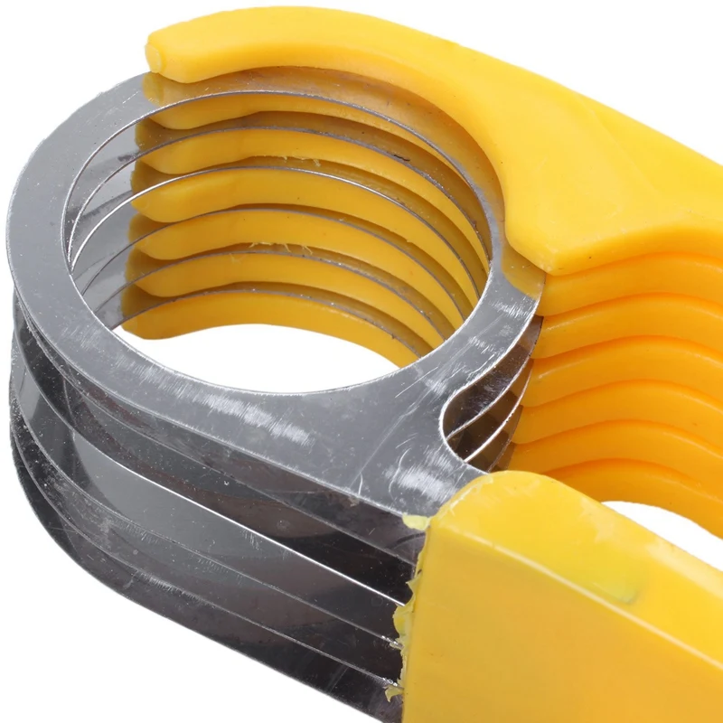 

Home Kitchen Tools Ham Salad Pressed Sliced Banana Slicer Fruit Cucumber Cutter Yellow Plastic + Stainless Steel