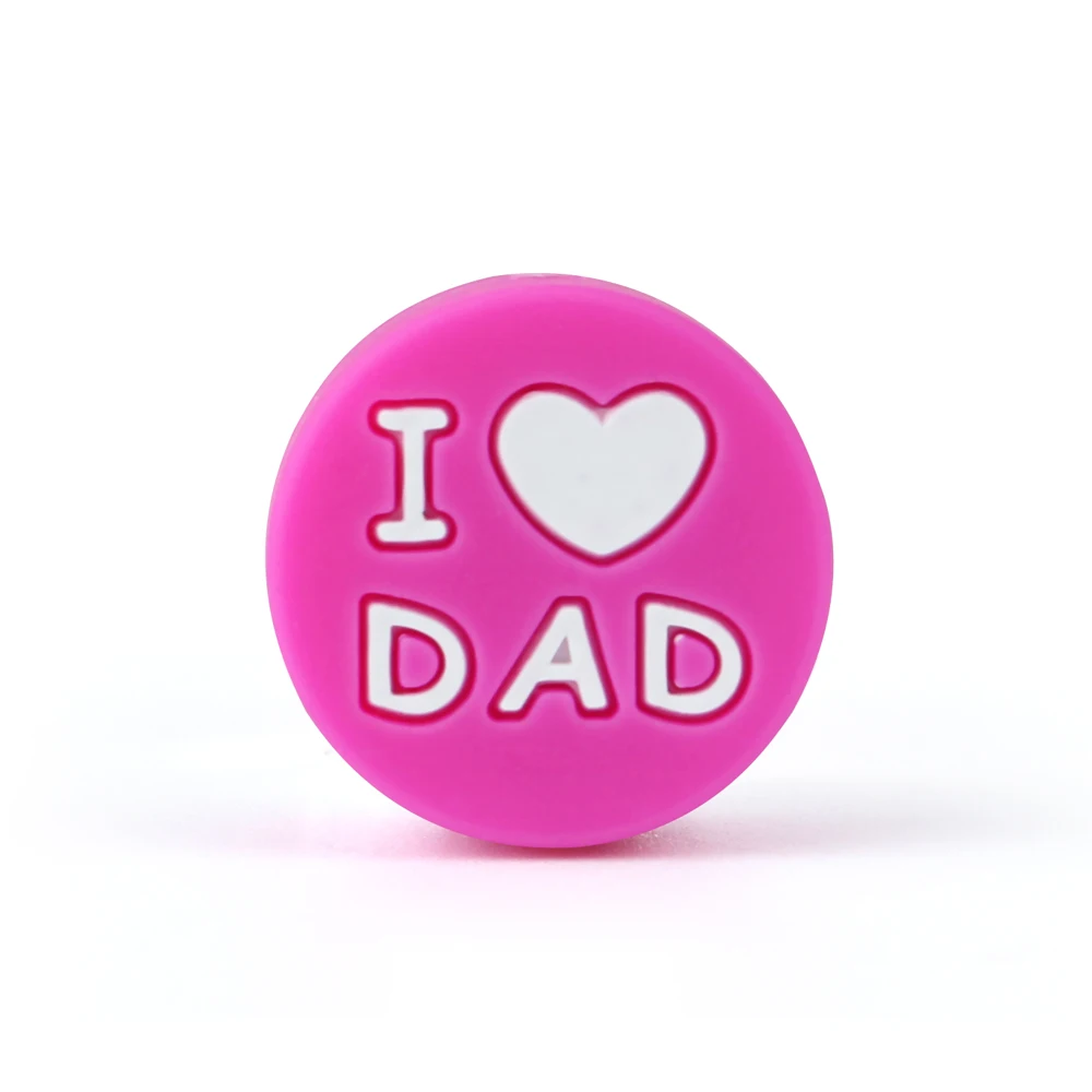 DAD 05 Keep& Grow 5 шт. круглые силиконовые бусы I Love Mom/Dad Детские бусины для прорезывания зубов DIY соски зажимы для прорезывания зубов игрушки грызун Детские Прорезыватели - Цвет: DAD 05