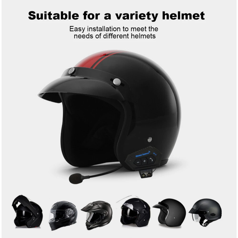 

Helmet Headphone Bluetooth-compatible Motorcycle Headset V4.2 Intercom Motor Bike Earphone Noise Reduction Microphone MIC