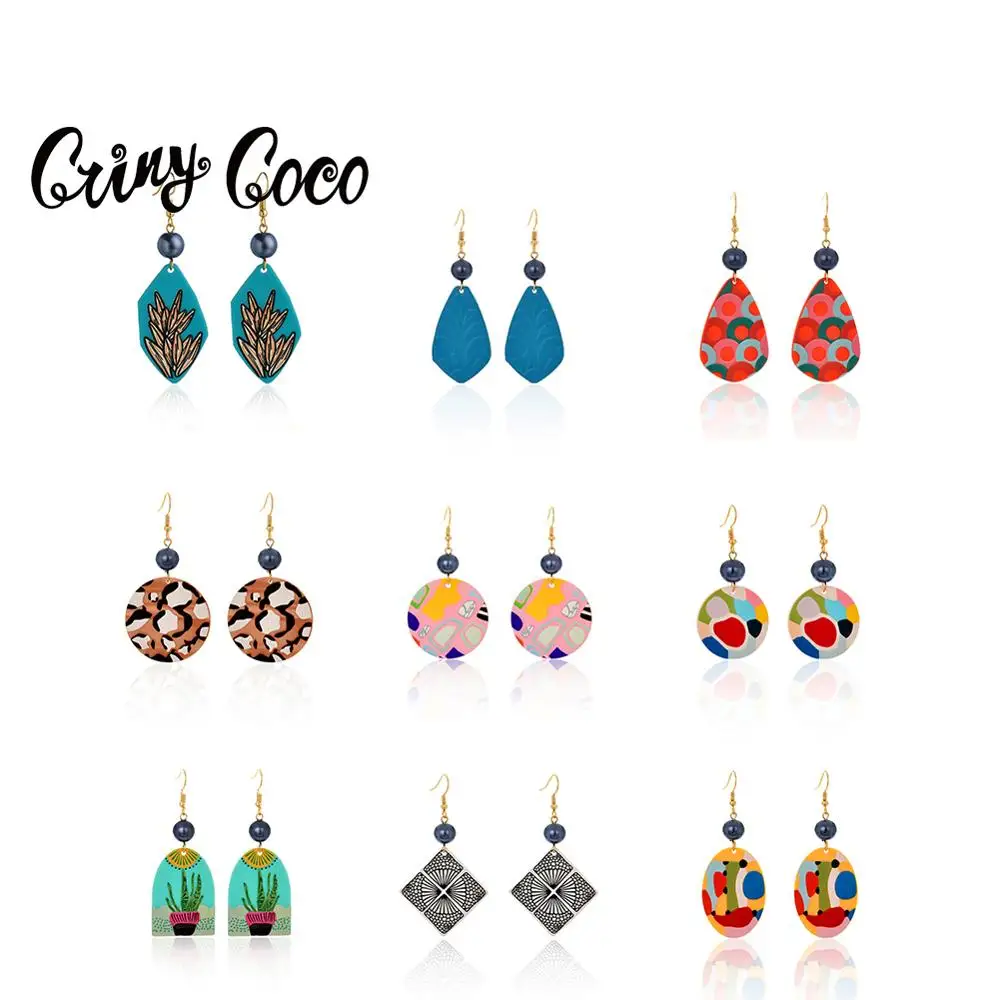 Женские акриловые серьги Cring Coco оригинальный дизайн Висячие Серьги С КАКТУСОМ из