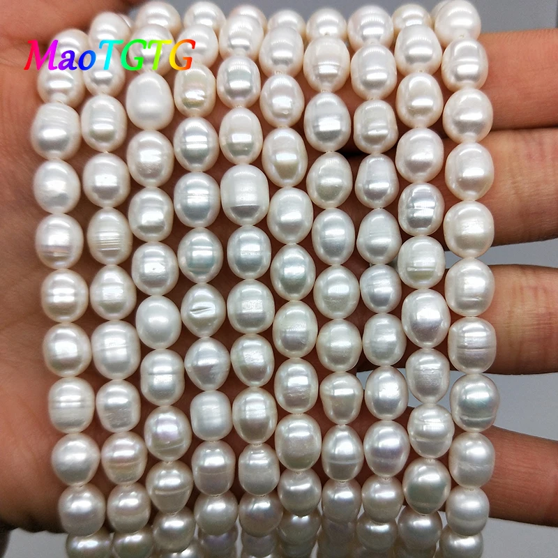

Натуральный пресноводный жемчуг бусины для изготовления ювелирных изделий ожерелье браслет 7-8 мм белый рис форма пресноводного жемчуга бу...