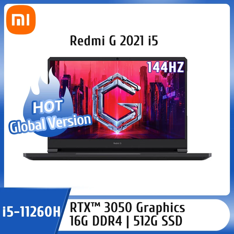 

New Xiaomi Mi Redmi G Gaming Laptop RTX3050 GPU Intel Core i5-11260H 16GB DDR4+512GB SSD Notebook 16.1Inch 144HZ Game Computer
