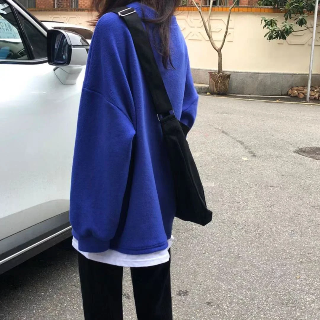 Свитшот женский голубой с имитацией двух предметов в Корейском стиле | Женская