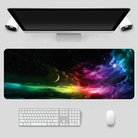 space night large gaming waterproof mouse pad lock edge mouse mat laptop computer keyboard pad desk pad for gamer mousepad xxl