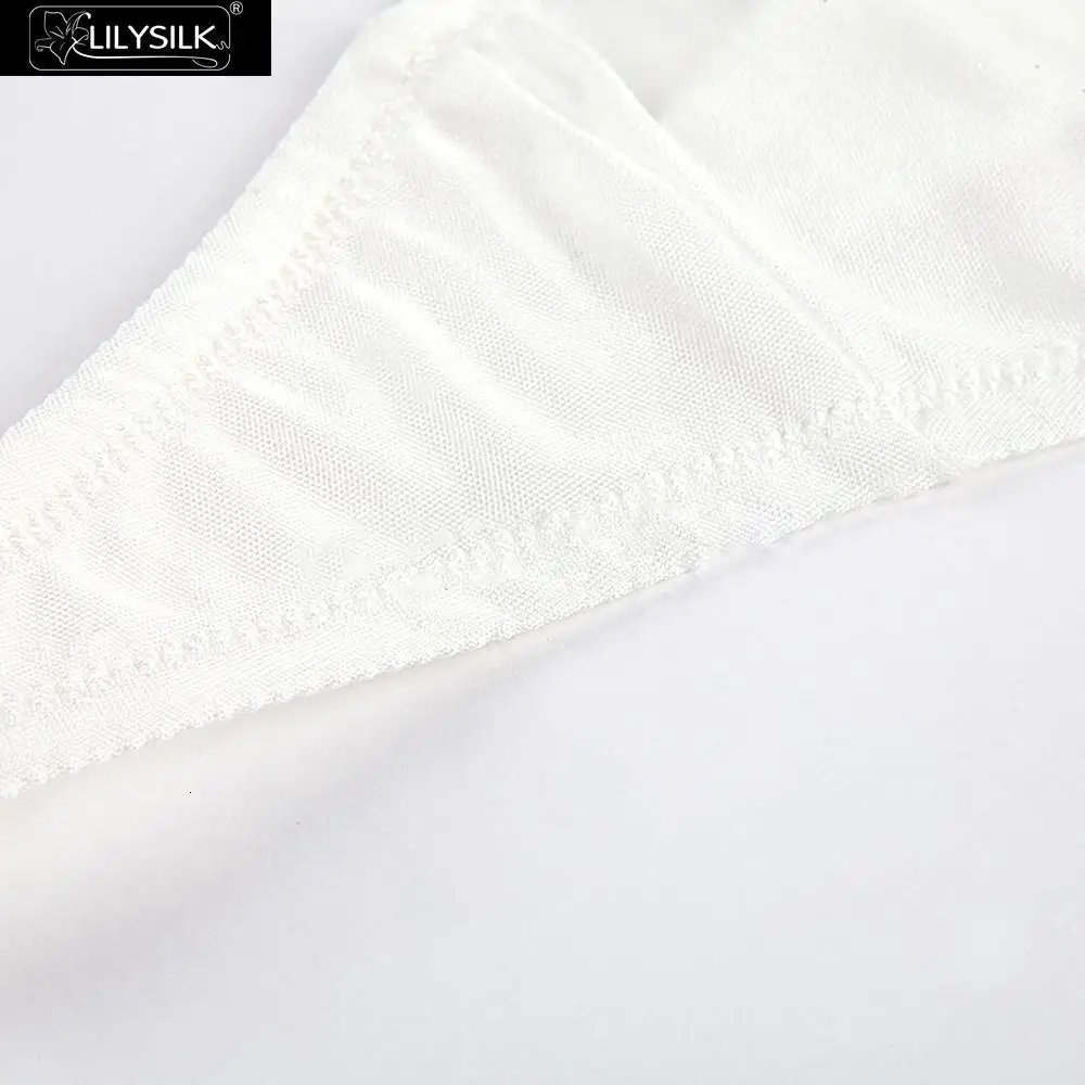 LILYSILK шелковые трусы-бикини сексуальные с кружевом женское нижнее белье трусики женские черные белые
