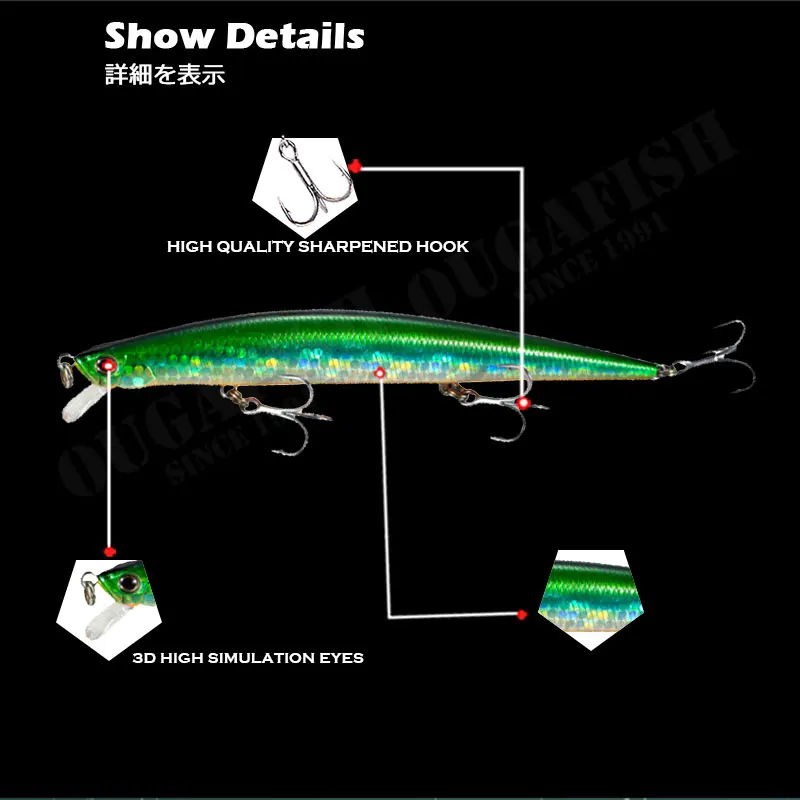 Fishing Accessories Minnow Lure 15g 125mm Floating 0.3m-1m Accesorios De Pesca Leurre Brochet Wobblers Isca Artificial Equipment