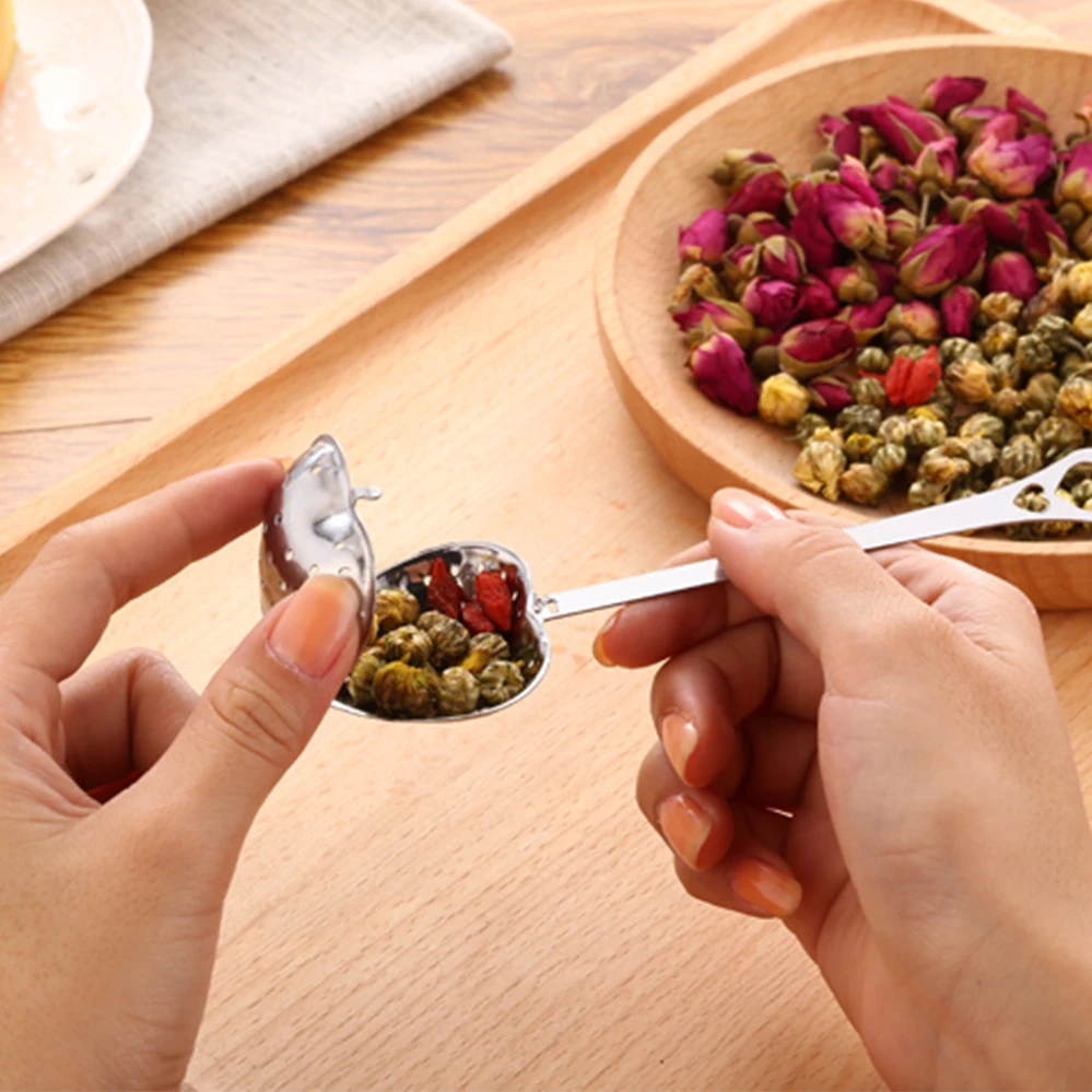 1 шт. ложка-ситечко для чая из нержавеющей стали практичная в форме сердца ситечко