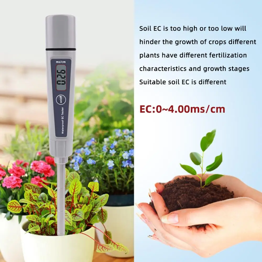 Soil EC Tester EC-316 Direct ATC 0-4.00 mS/cm digital LCD Aquarium swimming pool hydroponic laboratory Conductivity Meter | Инструменты