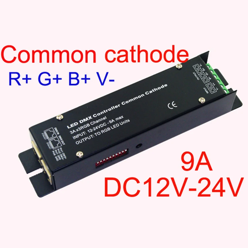 

Common Cathode 3CH led DMX512 decoder DC12V-24V 9A DMX decoder WS-CC-DMX-32 RGB controller for led strip light