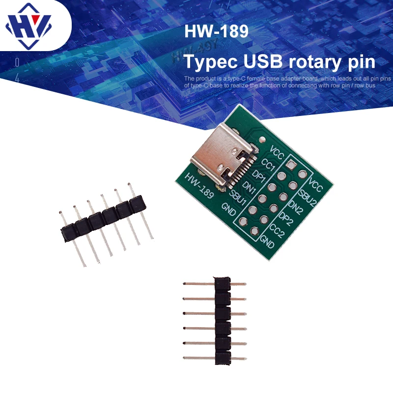 

5pcs/lot USB Type-C To DlP Pin CB Connector Pinboard Test Board Solder Female Header Adapter Delivery Nedle Mother Seat Type B