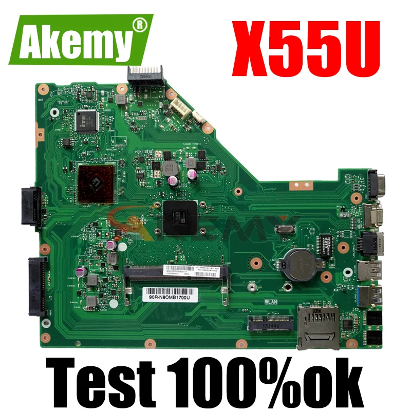 Akemy X55U материнская плата для ноутбука For Asus X55 тест оригинальная плата|Материнские