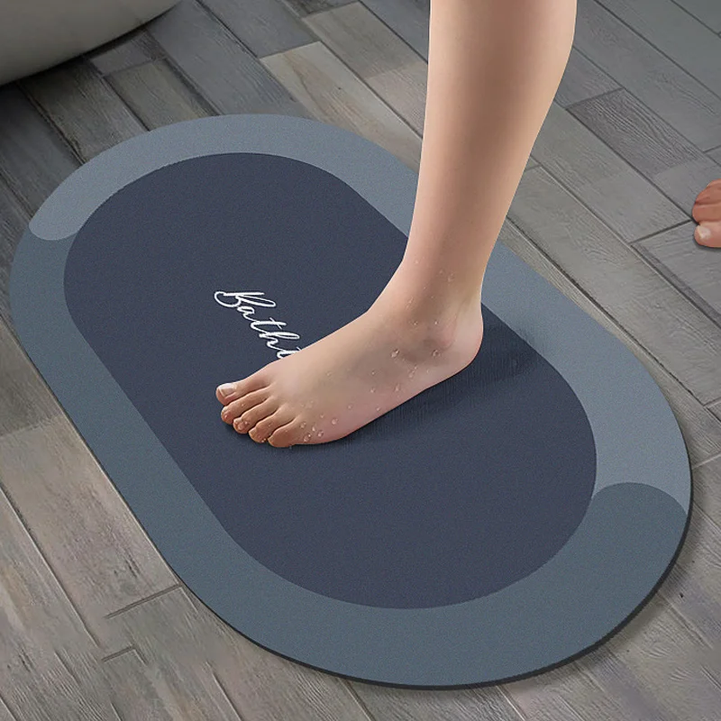 

Diatomite Earth Bath Mats Non Slip Fast Drying Bathroom Carpet Rug Easy Clean Hard Shower Mat Floor Foot Mat for Toilet Bathmat