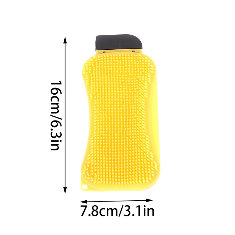 

Kitchen Cleaning Tool Sponge Brush Silicone Dish Bowl Cleaning Brush Washing Pan Dish Bowl Sponge Scraper With Soap Dispenserr