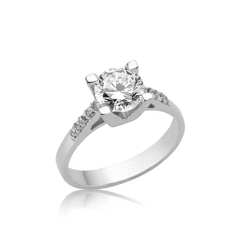 

Silverlina Silver Single Stone Lady 'S Ring