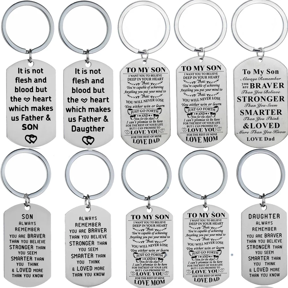 Для моего сына дочери любовь мама папа семейный брелок из нержавеющей стали