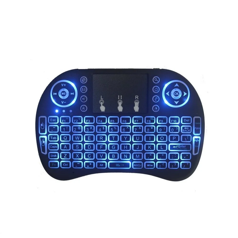 Беспроводная клавиатура i8 Mini 2 4G с тачпадом цветной подсветкой аэромышь