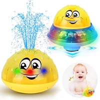 zhenduo bath toys 2 in 1 induction spray water space with led light musical automatic sprinkler bathtub toy for kids toddlers