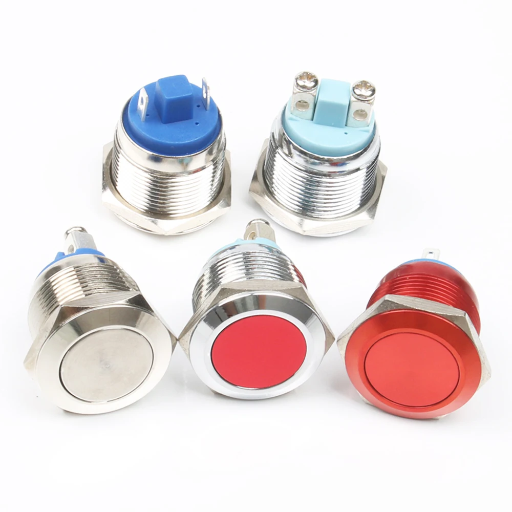 Переключатель с нажимной кнопкой из оксида алюминия 19 мм плоская головка 1NO