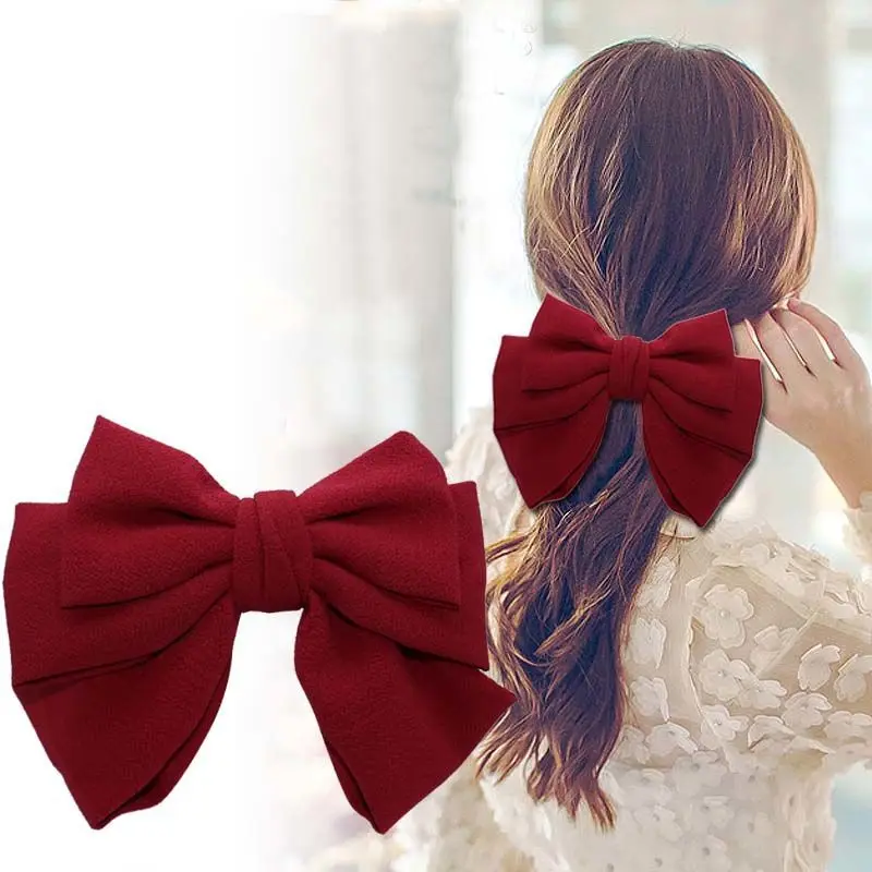 

Temperament Oversized Fabric Bow Hairpin Knot Hair Barrettes For Women Girls Ponytail Elegant Hairclip Headwear Hair Accessories