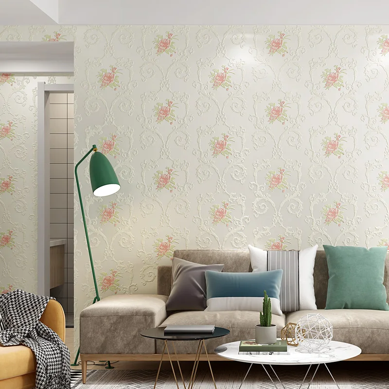 Милые красивые цветы Настенная бумага 3d тиснение Нетканая настенная s декор для