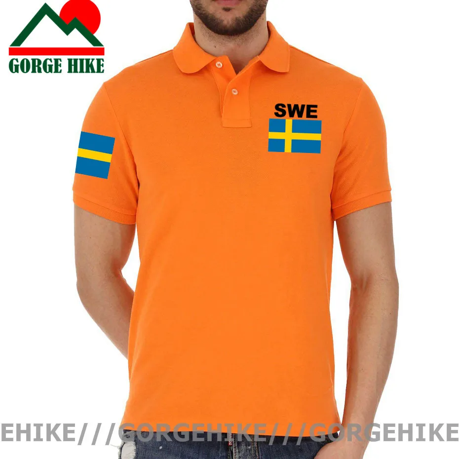 

Шведские свитера-поло Sverige, мужские рубашки с коротким рукавом, белые брендовые рубашки с принтом для страны 2021, флаг команды бизнес-страны, ...