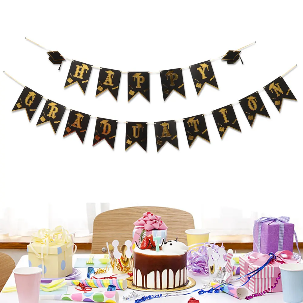 

1 Set of 54Pcs Graduation Season Theme Printed Dining Table Set Dessert Table Decor Creative Tableware Birthday Party Supplies D