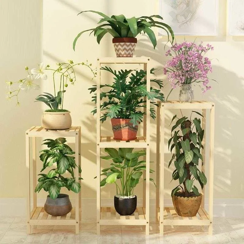 

Indoor Ladder Estanteria Para Macetas Suporte Flores Wood Dekoration Stojak Na Kwiaty Rack Balcony Flower Shelf Plant Stand