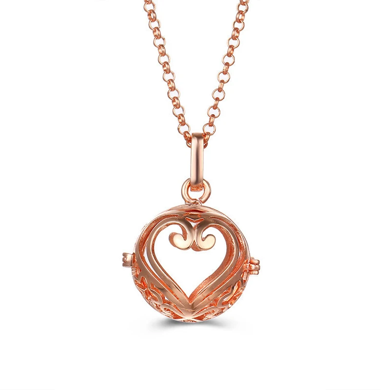 

New 16MM Music Ball Round Heart-Shaped Aromatherapy Necklace Jewelry Exquisite Fashion Perfume Locket Women Pendant Accessories