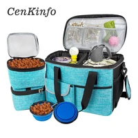 cenkinfo dog travel bag tote organizer multi function pockets pet food container bag cat travel backpack dog food soft carrier