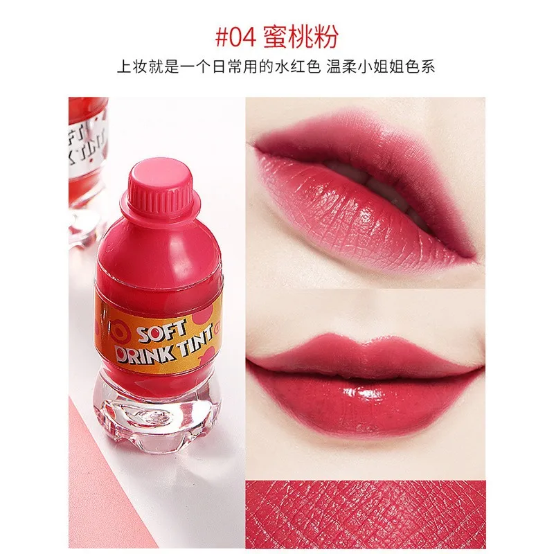 Peach powder Горячее предложение, 5 цветов, идол, краска для губ, мягкий напиток, помада, стойкая краска, матовый блеск для губ, милый Фабричный блеск для губ - Цвет: Peach powder