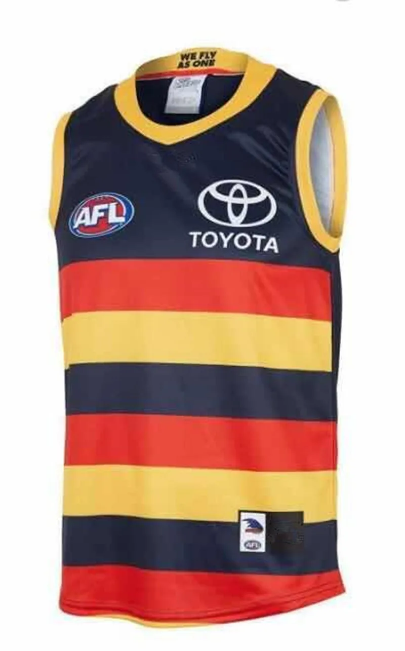 AFL ADELAIDE CROWS Мужская Домашняя футболка, размер S-3XL, принт на заказ с именами и цифрами, высокое качество - Цвет: No Print