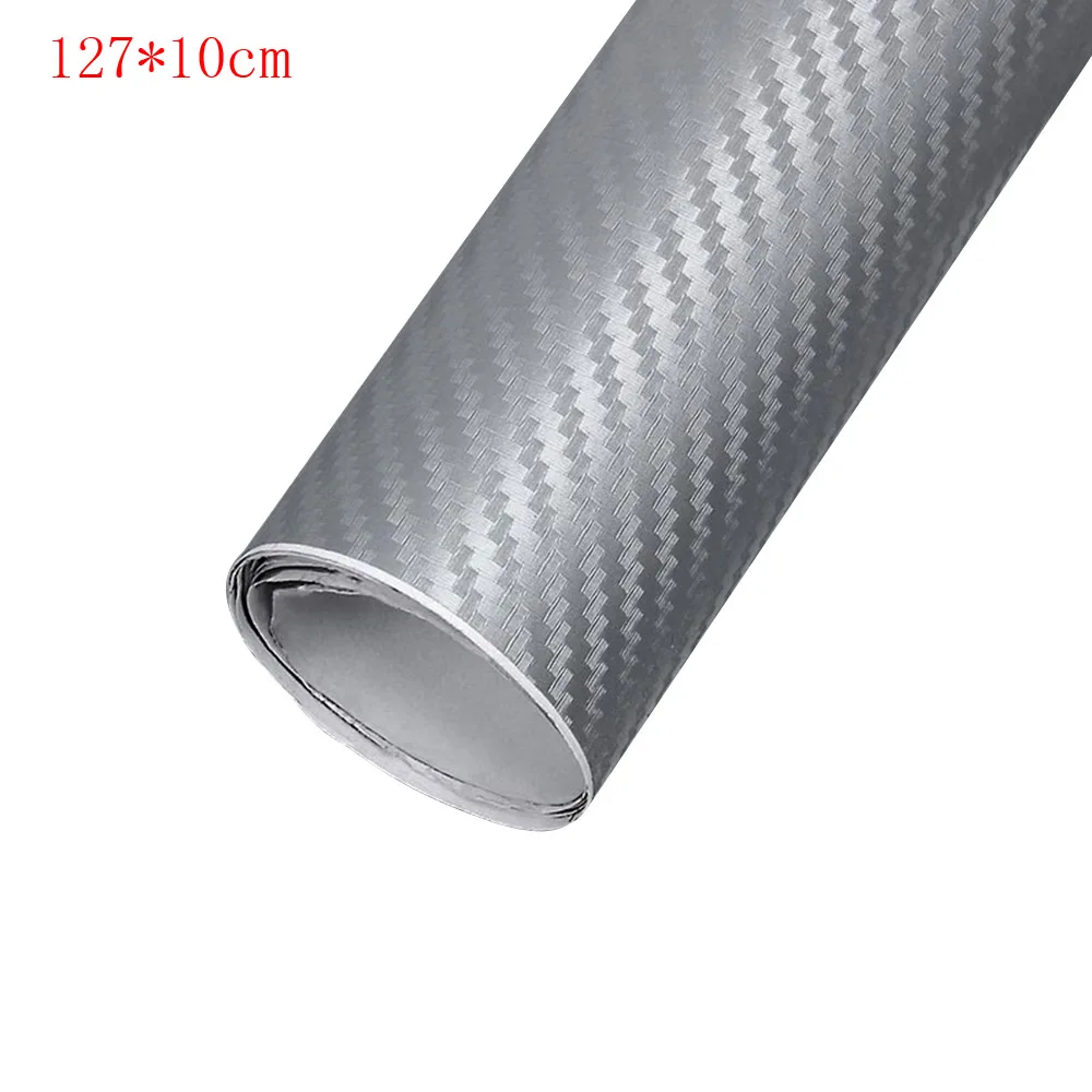 type1 silver gray Углеродное волокно виниловая пленка 3D твердая маленькая текстура Глянцевая автомобильная пленка рулон наклеек Наклейка виниловая самоклеящаяся пленка 127x10 см/127x30 см - Цвет: type1 silver gray