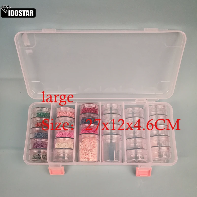 

25/64 Slots Grids Storage Sticker Box Tool Diamond Painting Embroidery Accessories Bead Organizer Storage Case Container