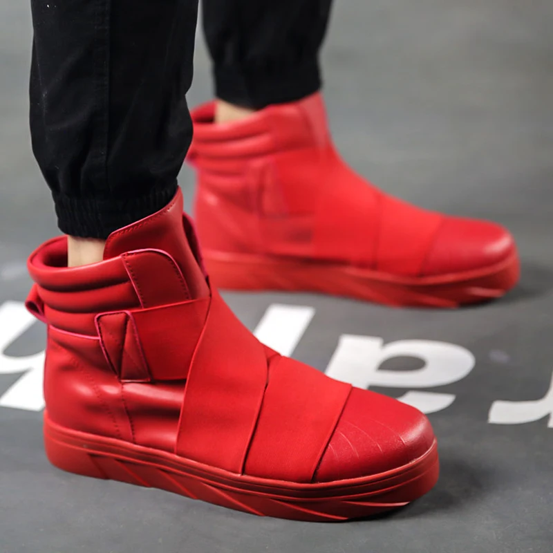 

Street style personality thick platform boots lace muffin motorcycle boots military boots black and white young hip hop