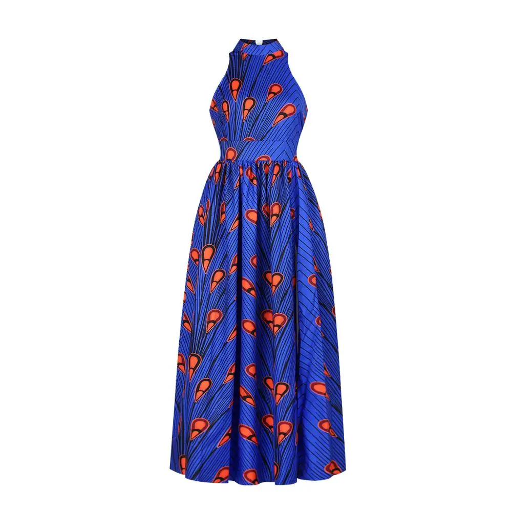 

Autumn and winter new women's African style digital printing fashion sexy dress women's strapless sleeveless split skirt