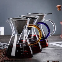 hand brewed coffee filter set with v60 glass coffee pot hand brewing pots coffee pour over coffee kettle pot dripper stand cup