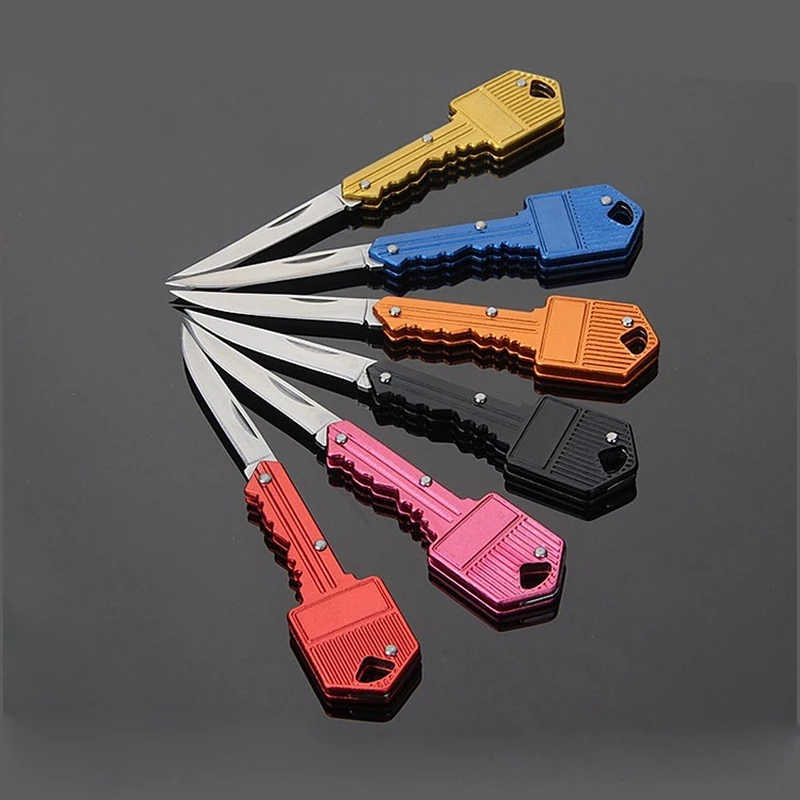 

Mini Key Knife Stainless Steel Folding Knife Outdoor Portable Key Knife Fruit Knife Pocket Knife Survival Tool
