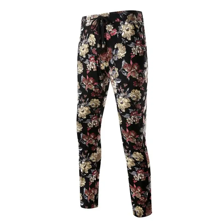 Outwear Harem pants Sweatpants Floral print Fashion Flower Pants Men's Casual Trousers Men Slim Fit New | Мужская одежда