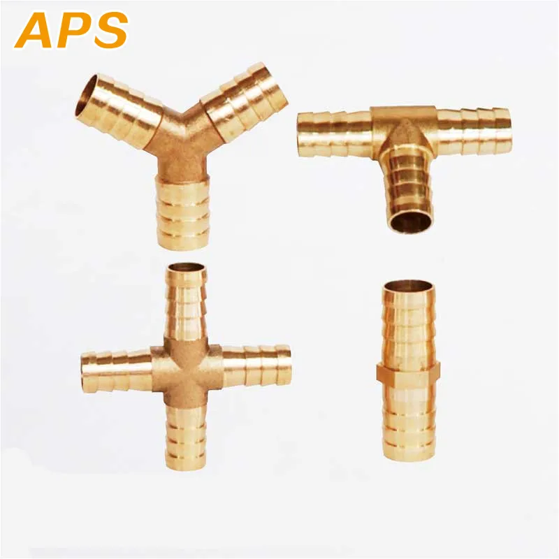 Brass Barb Pipe Fitting 2 3 4 Way Connector for 4mm 5mm 6mm 8mm 10mm 12mm 16mm 19mm Hose Copper Pagoda Water Tube Fittings | Обустройство