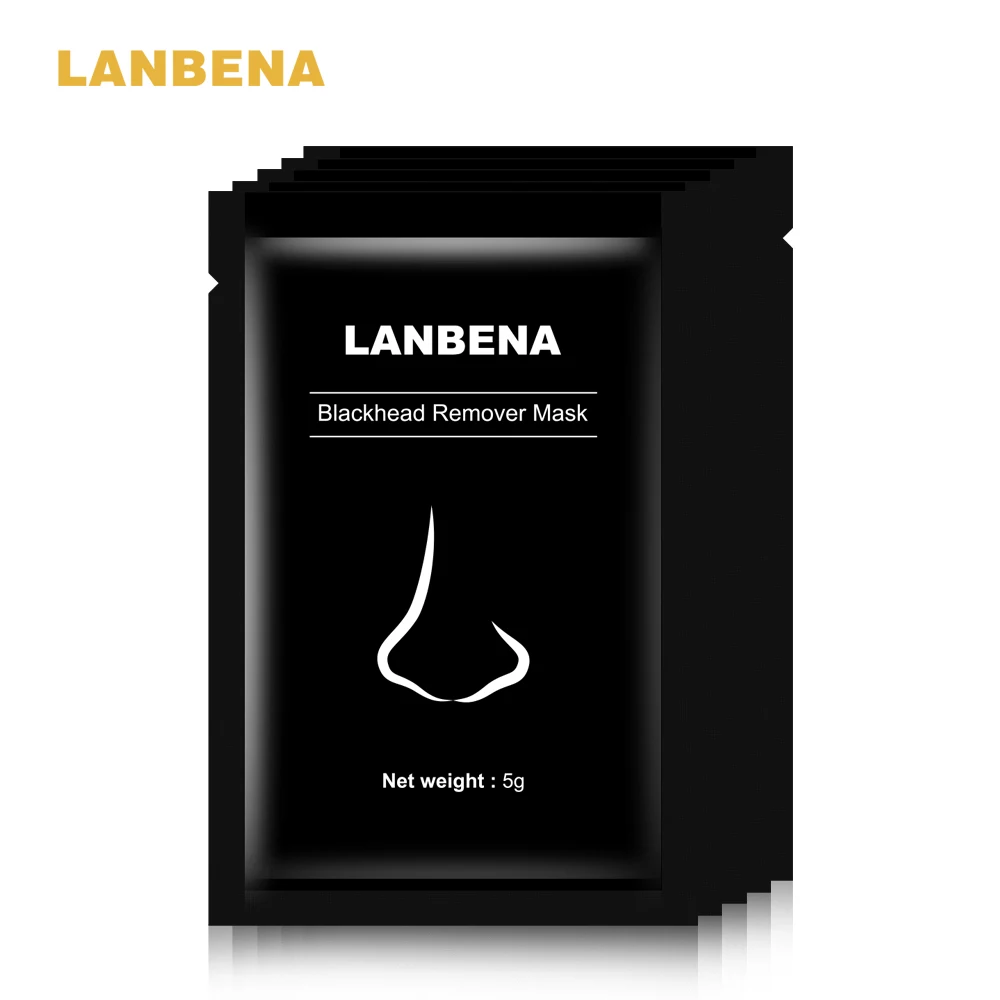 LANBENA маска для лица черная маска blackhead Remover грязевая маска для лица древесного угля, уменьшает поры, что обеспечивает глубокое очищение кожи акне питающее масло Управление по уходу за кожей - Цвет: 5pc