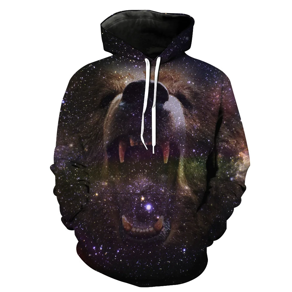 foreign trade 3D cool printing Hat Pocket Turtleneck Men's Fashion Wear Sweatshirts Printing Blouse hoodies |