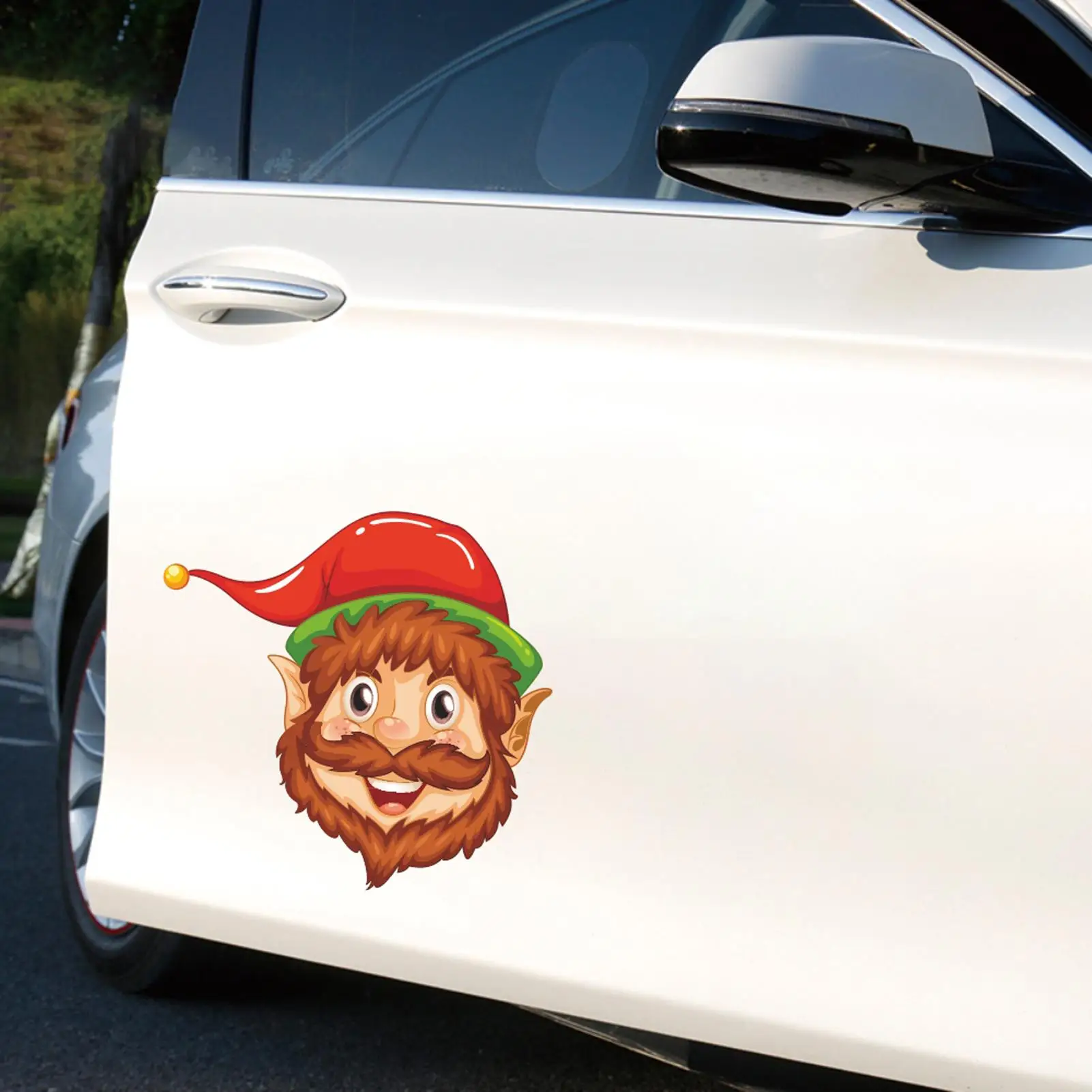 

D-1009 Window Decal Santa Claus Theme Self-adhesive Decor Christmas Car Sticker for Vehicle Decor Christmas Car Sticker for Vehi