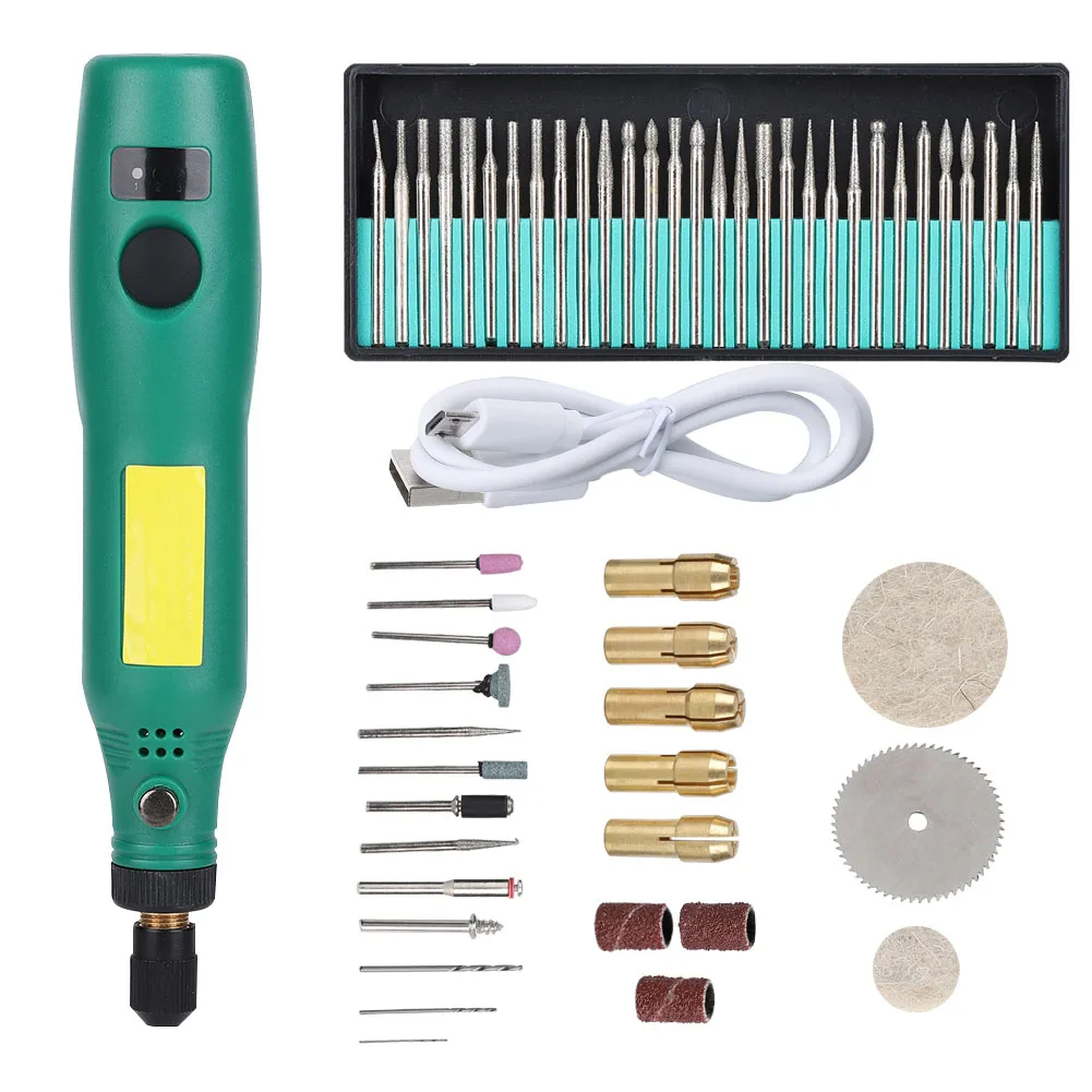 

USB Rechargeable Speed Control Electric Grinder Machine Set Kit for Jewelry Nail Polishing